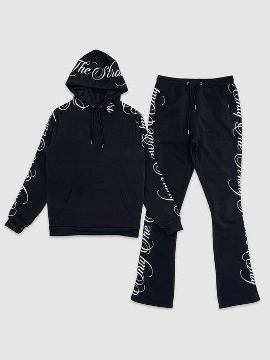 Men’s Only The Strong Survive Stacked Hoodie Set