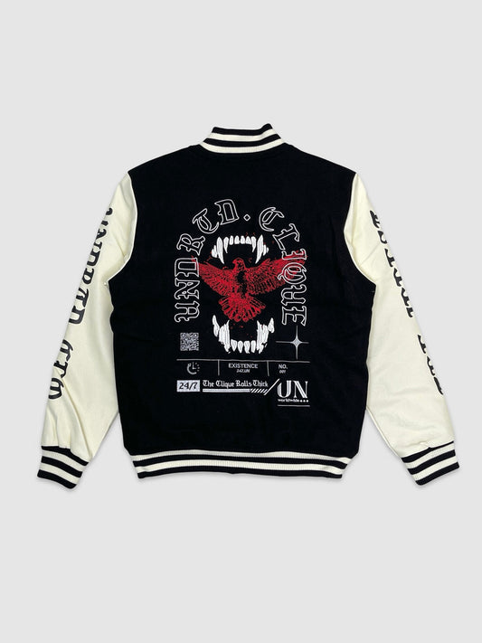 Mens Undrtd Black Varsity Jacket