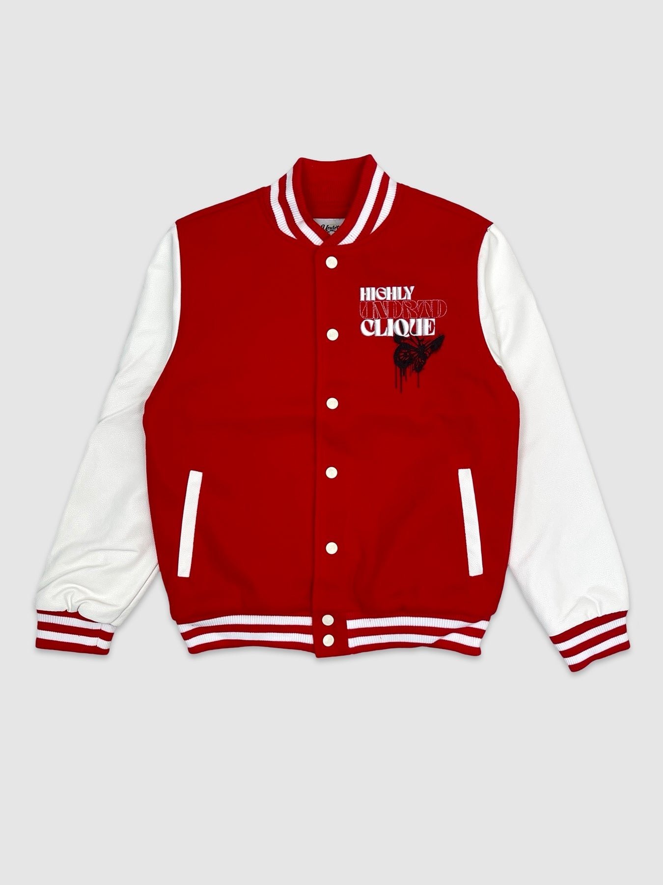 Mens Undrtd Red Varsity Jacket