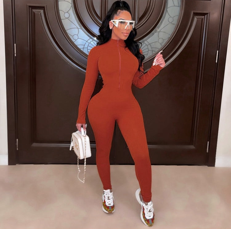 Ladies Rust Jumpsuit