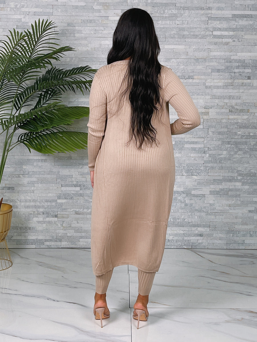 Ladies 3 Piece Ribbed Set