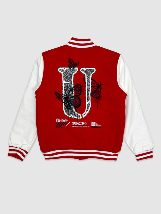 Mens Undrtd Red Varsity Jacket