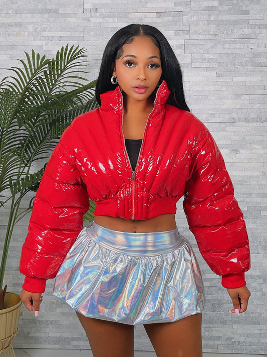 Ladies Red Puffer