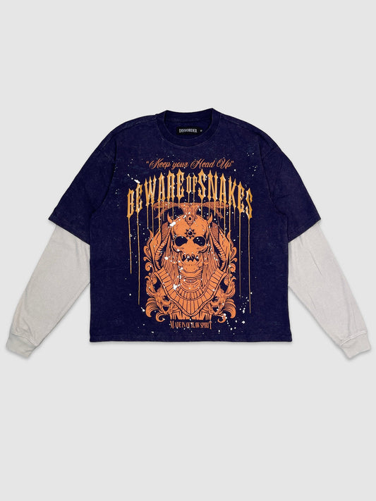 Mens Cropped Navy Crewneck Sweatshirt