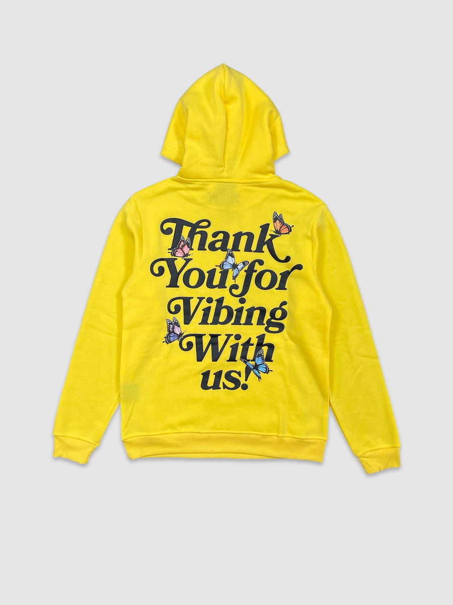 Mens Thank You Hoodie Yellow