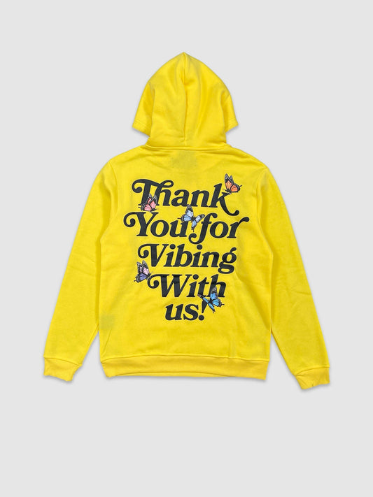 Mens Thank You Hoodie Yellow