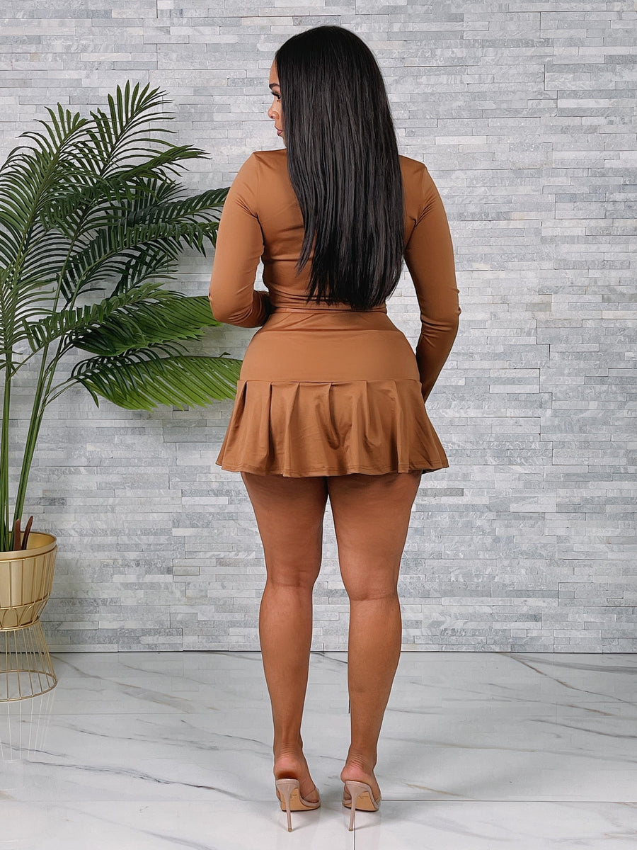 Ladies Brown Skirt Set