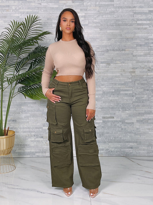 Ladies’ Olive Cargo Pants