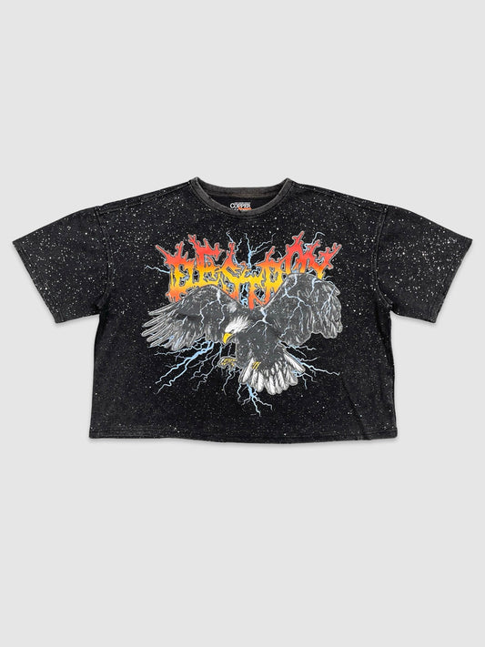 Mens Rhinestone Eagle Box Tee