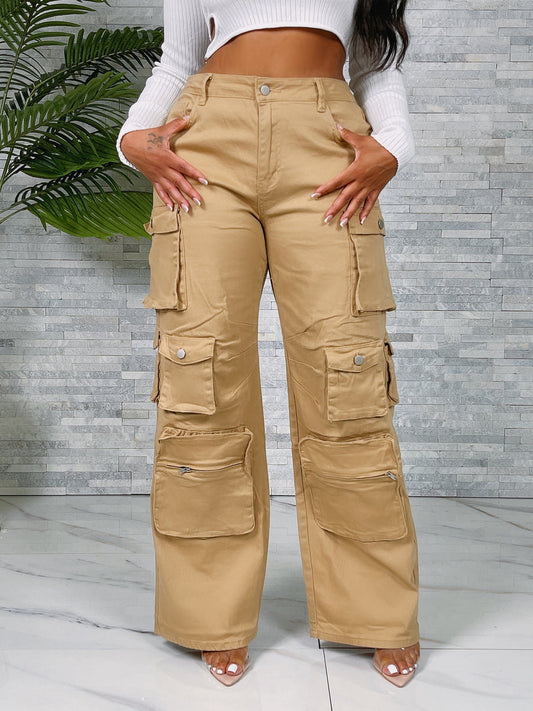 Ladies’ Khaki Cargo Pants