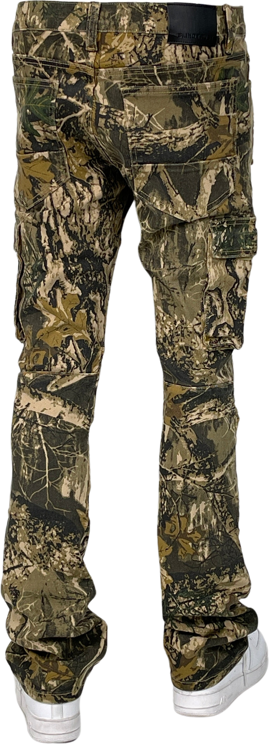 Mens Forest Camo Stacked Cargo Pants