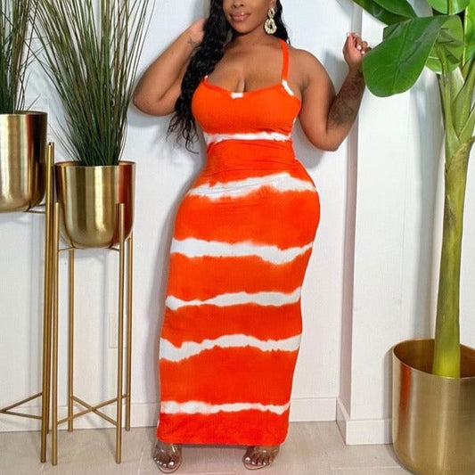 Plus Size Ladies Maxi Tye Dye Dress