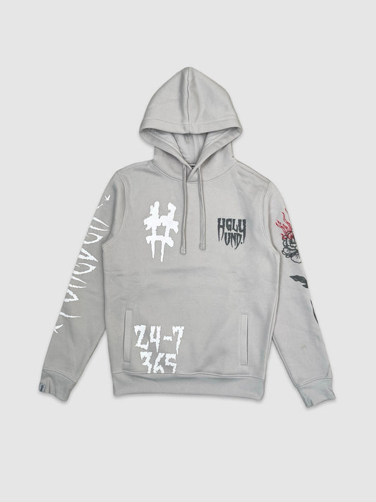 Mens Grey Praying Hands Hoodie