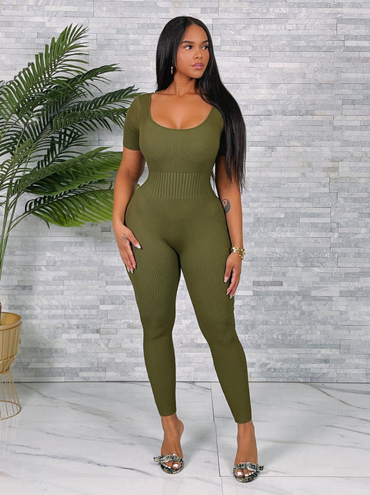 Ladies’ Olive Jumpsuit