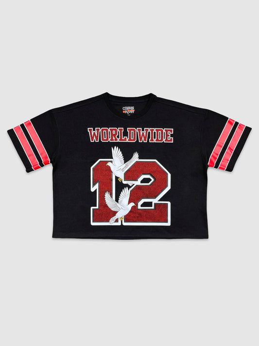 Mens Rhinestone Box Jersey Tee