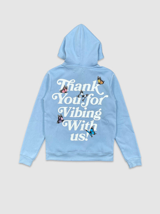 Mens Thank You Hoodie Skyblue