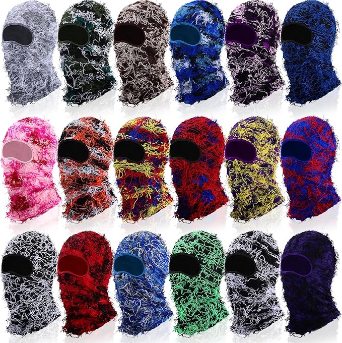 Fuzzy Distressed Ski Mask Balaclava